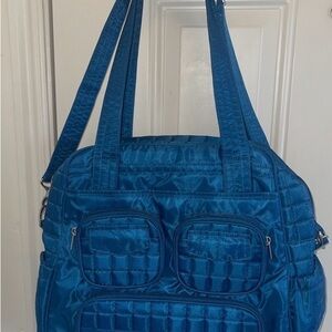 Lug Puddle Jumper Overnight Quilted Blue  Carry Tote Bag pre-owned.